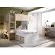 Lits superposés Move en bois naturel blanc ouverts