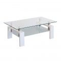 Tavolino fisso in vetro, gambe bianche Kendra 100 x 43 x 60 cm