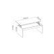 Mesa centro elevable Side blanca medidas
