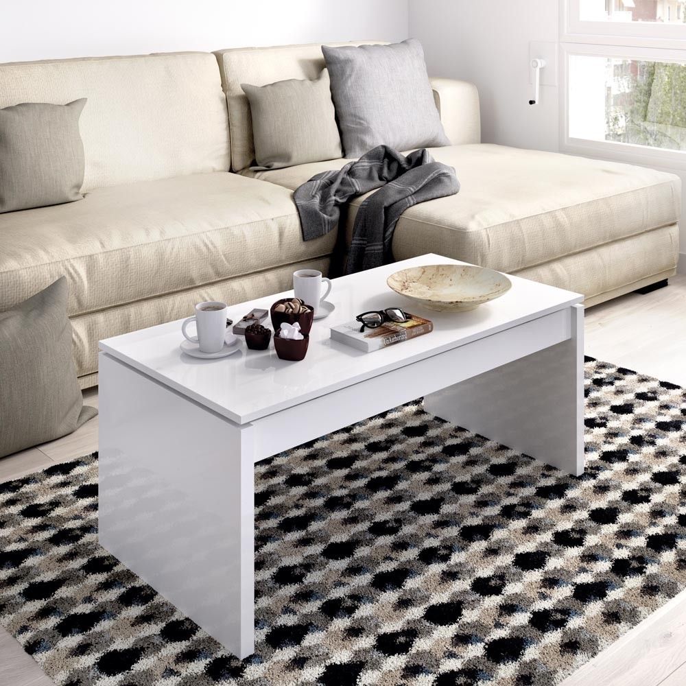 Mesa centro elevable Side blanca