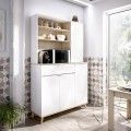 Meuble d'appoint haut - Wok - Blanc - Naturel 120 x 191 x 40 cm
