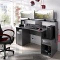 Anpassbarer Gaming-Schreibtisch Fosk - Graphit 154 x 85-98 x 62-69 cm