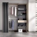 Closet adaptável com cortina SUIT - Natural - Grafite 110-160 x 205 x 50 cm