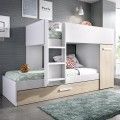 Letto a castello 3 letti Tom Bianco Naturale