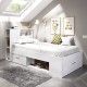 Letto bianco con testiera Lanka