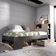 Letto a scomparsa con cassetti Lanka 03K4628664 naturale grafite aperto