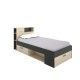 Lit gigogne Lanka naturel - graphite avec tiroirs