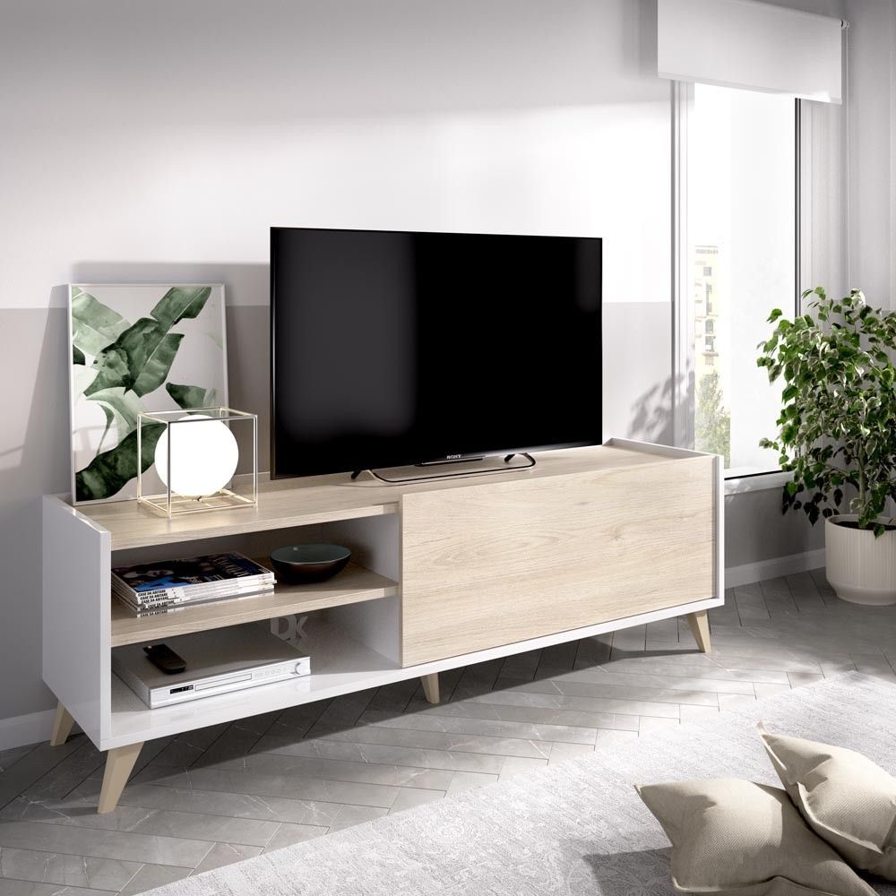 Meuble TV Ness naturel graphite 03K5436486 ambiance
