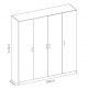 Armoire MAXI Blanche 4 Portes Battantes 200 cm