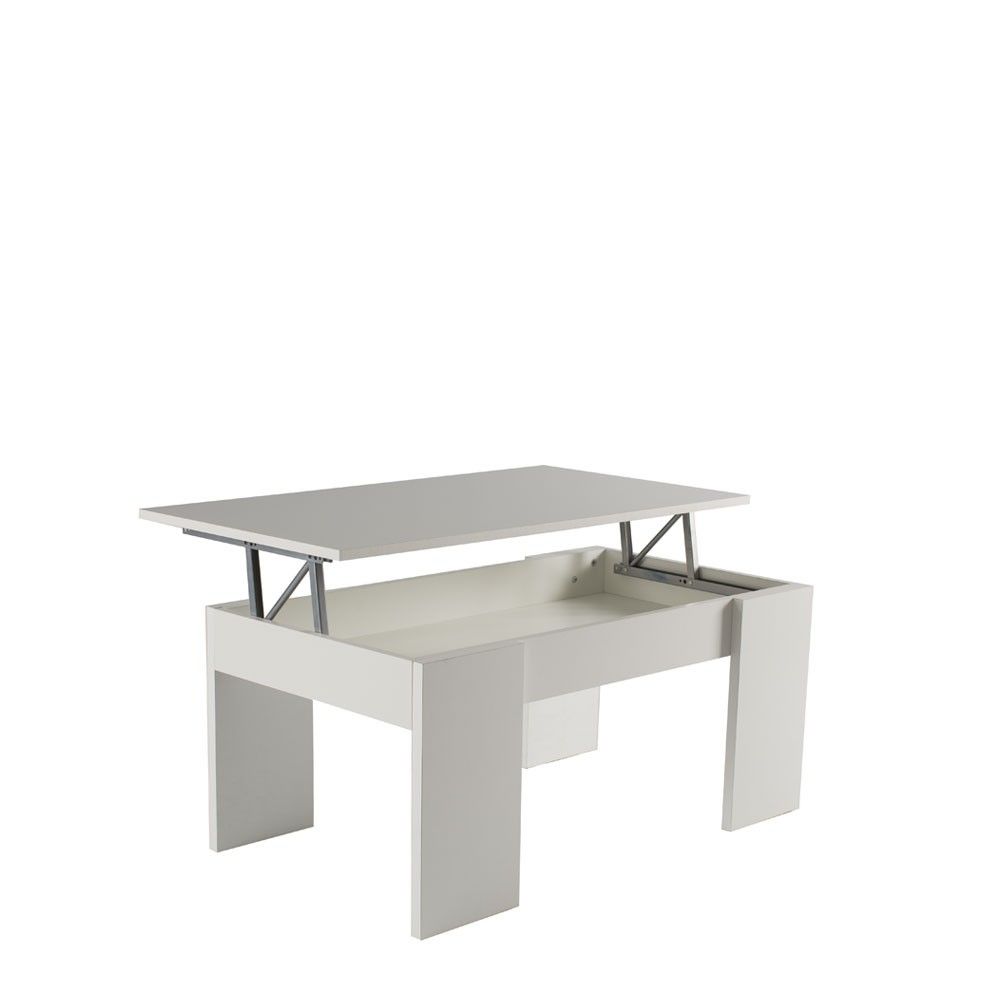 Mesa de centro elevatória Petra branca.