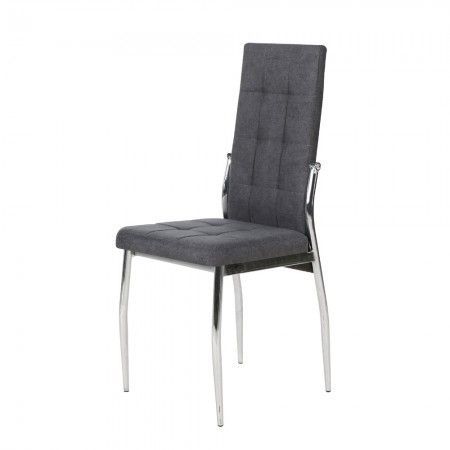 Silla de comedor tapizada Angela gris