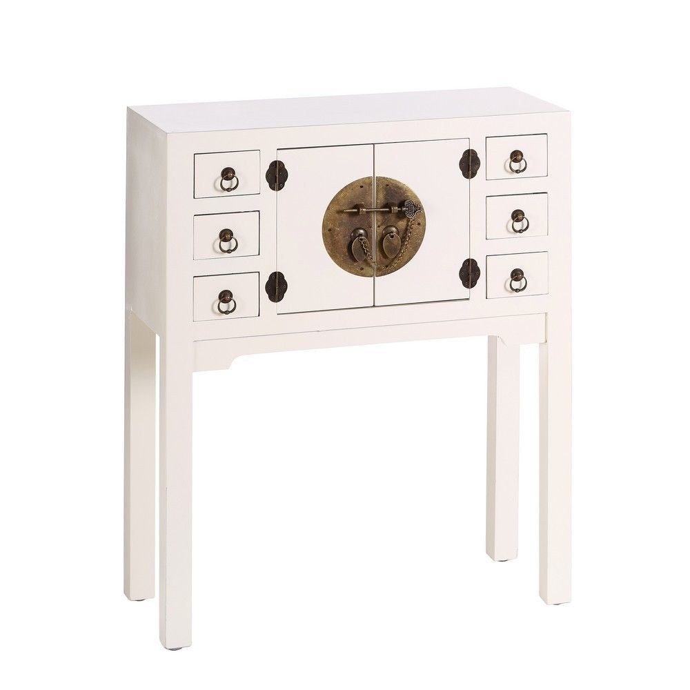 Console 2 ante e 6 cassetti Bianco