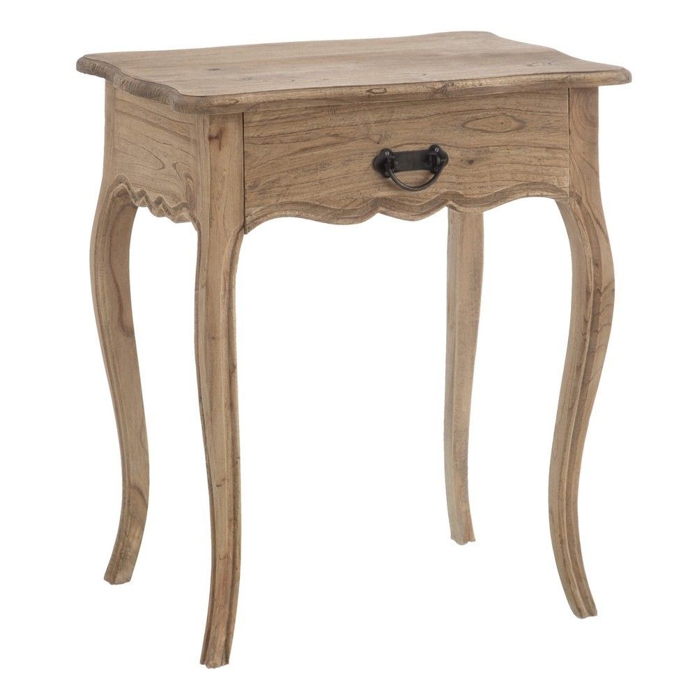 Table de chevet en bois naturel pour chambre à coucher
