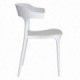 Silla de comedor apilable Blanca Polipropileno, lateral