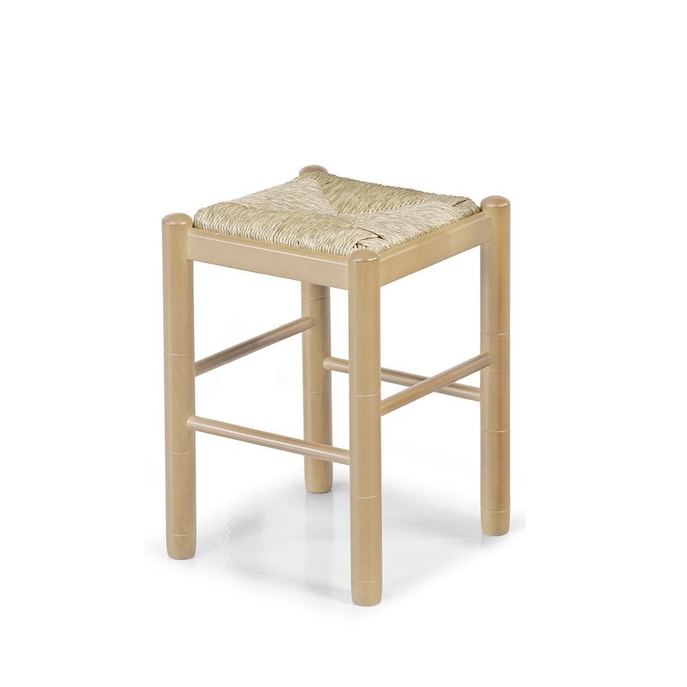 Tabouret classique en bois naturel avec assise en anneau de Monica