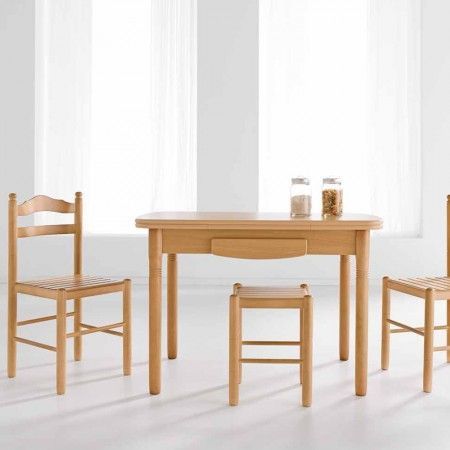 Mesa de cocina extensible Koe natural