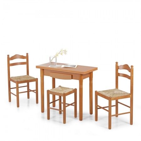 Table de cuisine en bois pivotante Koe 90x40 cm cerisier
