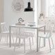 Mesa de cocina cristal blanco óptico Agata ambiente