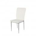 Silla de comedor Almería tapizada PU blanco 44 x 91,5 x 47 cm