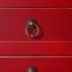 Consola estilo oriental Roja, tres cajones, tiradores