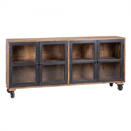 Aparador madera con ruedas estilo industrial
