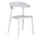 Chaise de salle à manger empilable en polypropylène blanc