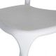 Chaise de salle à manger empilable en polypropylène blanc, siège