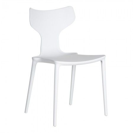 Sedia impilabile da pranzo design bianca