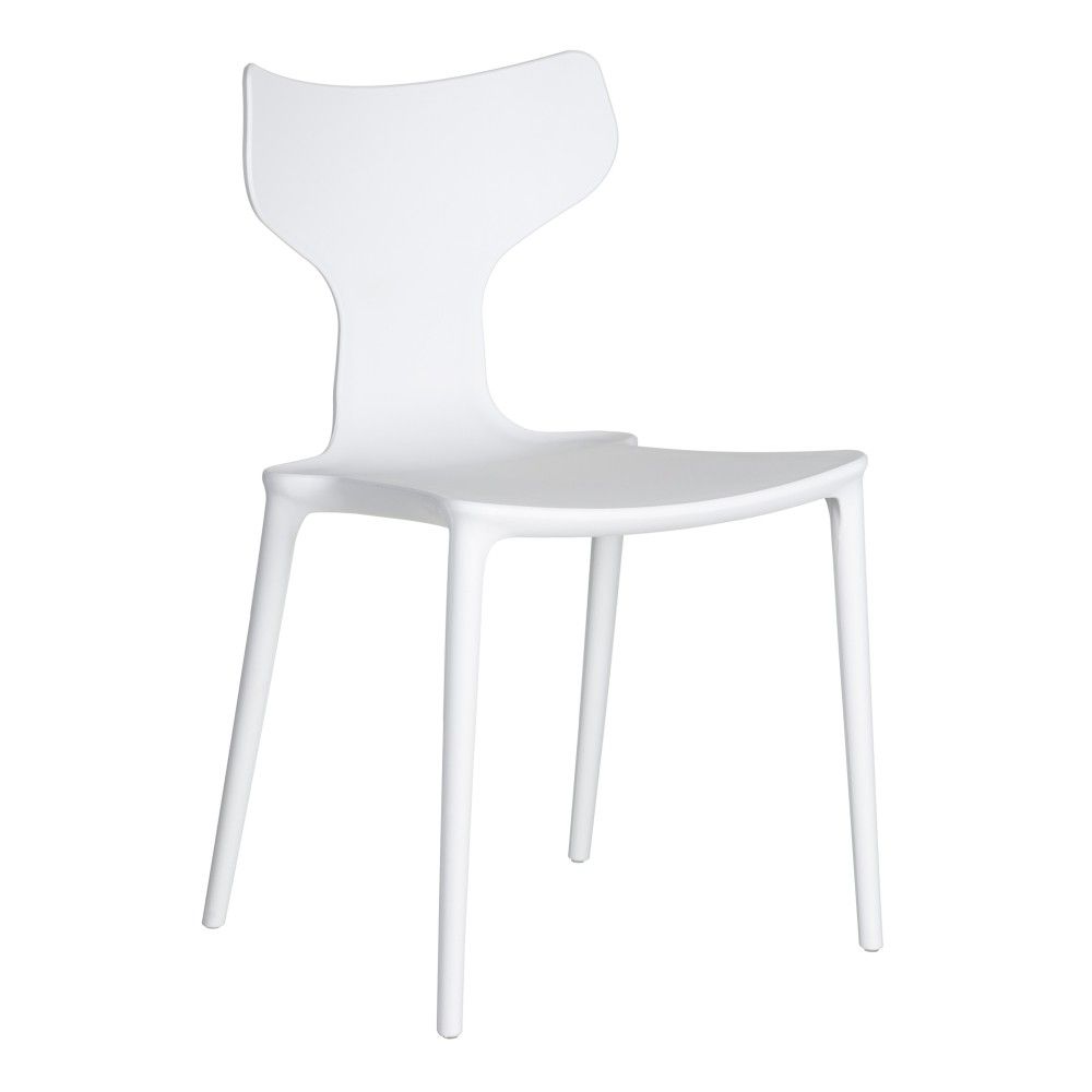 Chaise de salle à manger empilable, design blanche