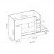 Cama tren con 3 camas Tom Blanco - Grafito | fanmuebles