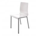 Silla de Cocina Laura - Diseño Moderno - Polipropileno Blanco Brillo 39 x 88 x 49 cm