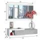 Mobile ingresso con cassetto e specchio Noon, bianco Artik - Cemento, misure