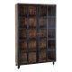 Vitrine en bois de manguier noir naturel 120 x 40 x 194 cm