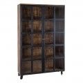 Vitrina de madeira de mangue preto - Natural com rodas 120 x 194 x 40 cm