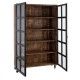 Vitrine en bois de manguier noir naturel 120 x 40 x 194 cm