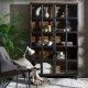 Vitrine en bois de manguier noir naturel 120 x 40 x 194 cm