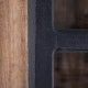 Vetrina in legno di mango nero-naturale 120 x 40 x 194 cm.