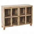 Aparador vitrine com 2 portas em madeira de mangueira natural 120 x 35,5 x 88,5 cm 120 x 88,5 x 35,5 cm