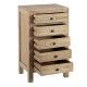Comodino in legno naturale di Mindi per camera da letto 44 x 34 x 77 cm