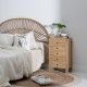 Table de chevet en bois naturel de Mindi pour chambre à coucher 44 x 34 x 77 cm