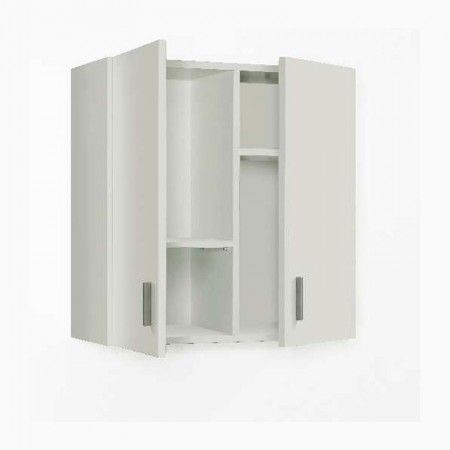 Armário multiuso para pendurar com 2 portas branco. Use, aberto.