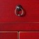 Armario estilo oriental rojo, dos puertas y dos cajones