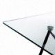 Esstisch aus Glas und Metall