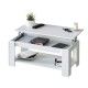 Table basse relevable Ambit avec porte-revues blanc Artik