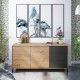 Vetrina da salotto Brooklyn in rovere Nodi con 2 ante + 3 cassetti