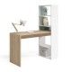 Scrivania per studio con scaffale Duplo Bianco - Rovere
