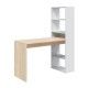 Bureau d'étude avec étagère Duplo Blanc - Chêne