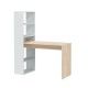 Bureau d'étude avec étagère Duplo Blanc - Chêne
