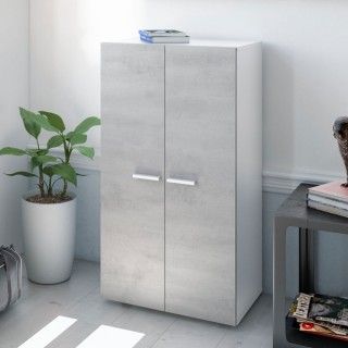 Schuhschrank Mit 2 Türen, Weiß Hochglanz – Platzsparend Für Flur & Eingangsbereich, 55x103x36 Cm