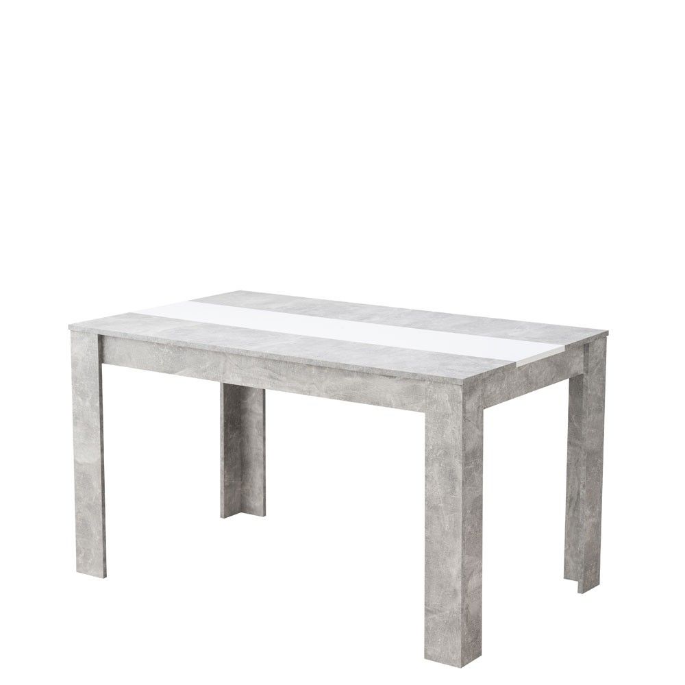 Mesa de jantar barata Denia Cimento - Branco
